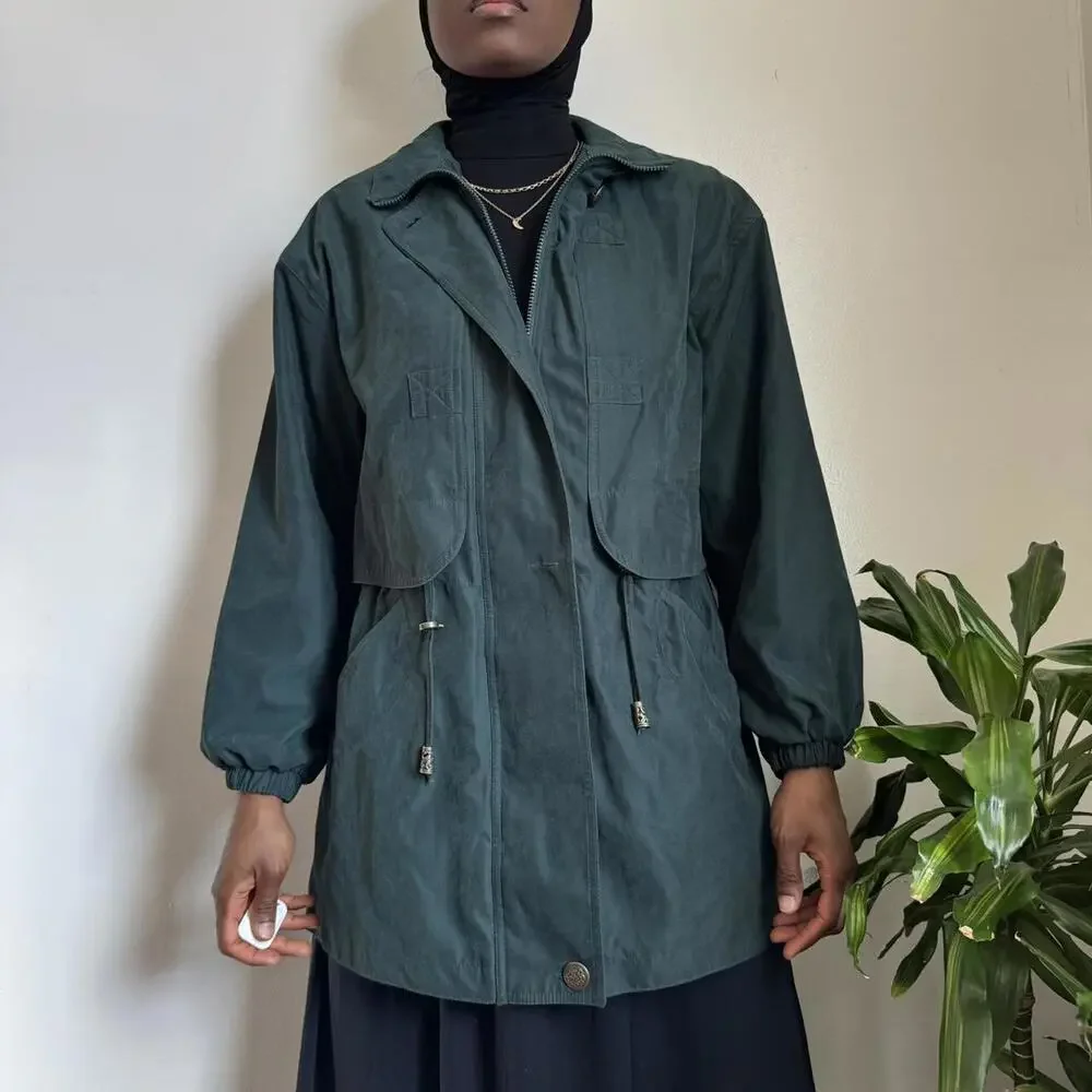 Vintage 90s Forest Green‎ F.S.L. Utility Parka Jacket - S